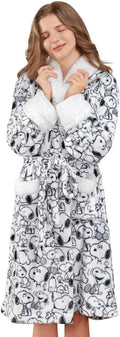 Peanuts Snoopy Women's Warm Robe - VelvetLoft Sherpa Collar