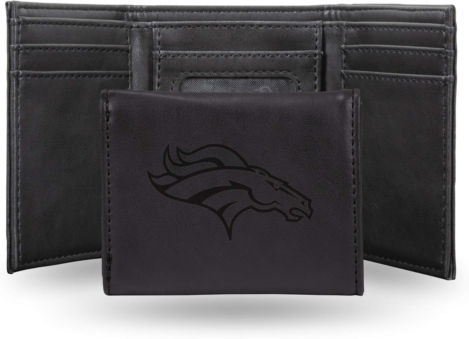 Durable Tri-Fold Black Wallet with NFL Team Logo Design