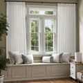 Pinch Pleat Linen Curtains for Living Room Bedroom Decor