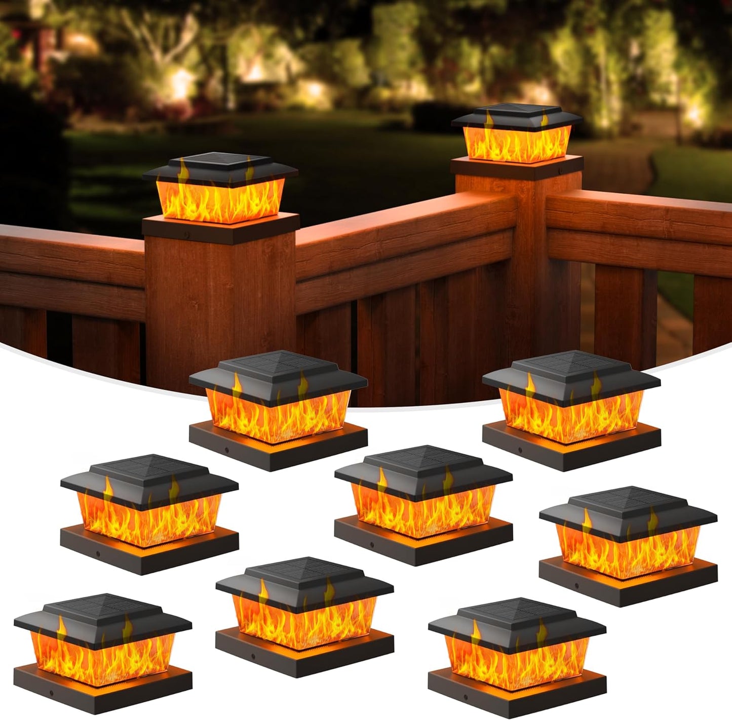 VOLISUN Solar Fence Post Cap Lights for Outdoor Decks and Fences