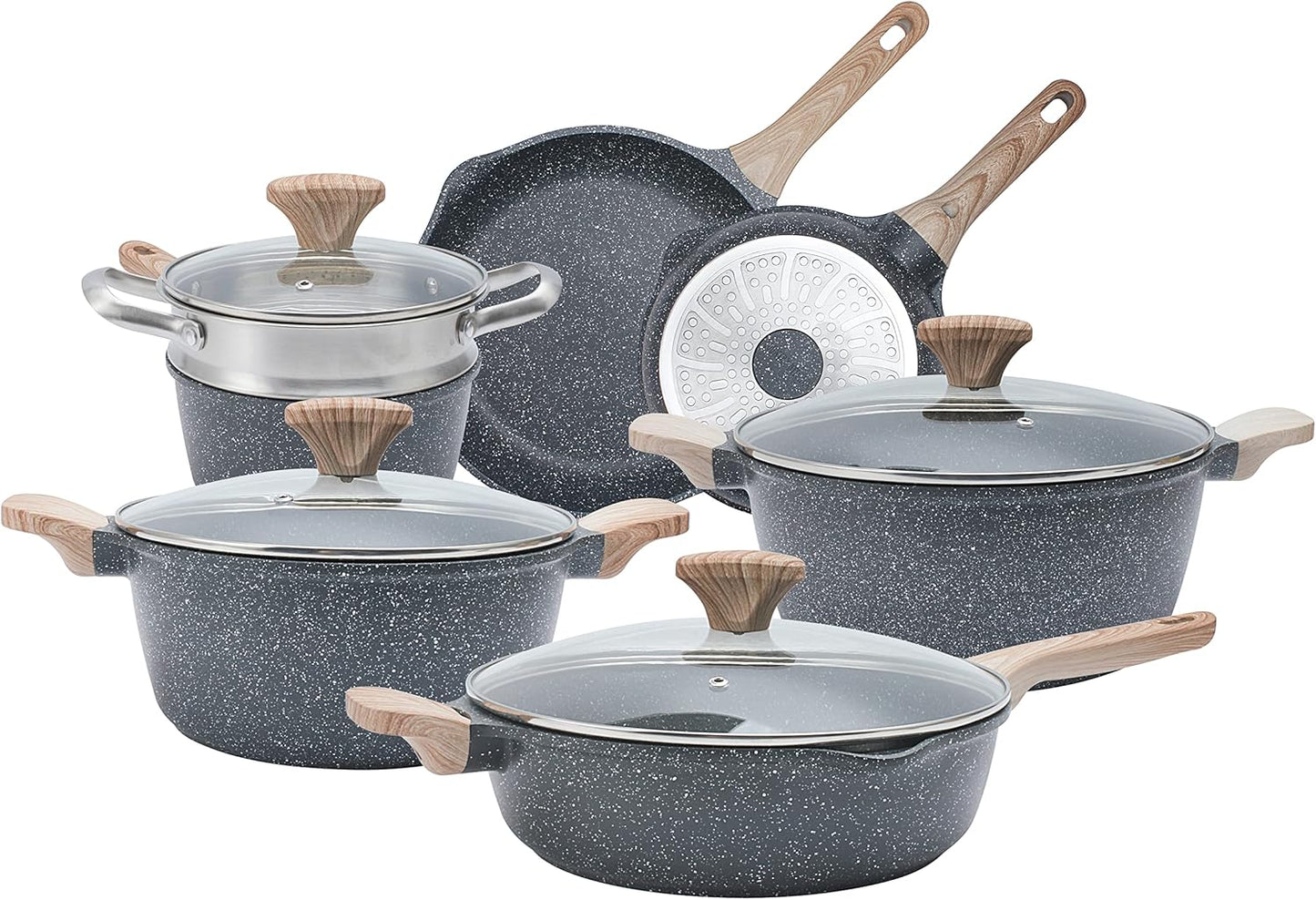 Country Kitchen Non-Stick Cast Aluminum Cookware Set for Easy Cooking