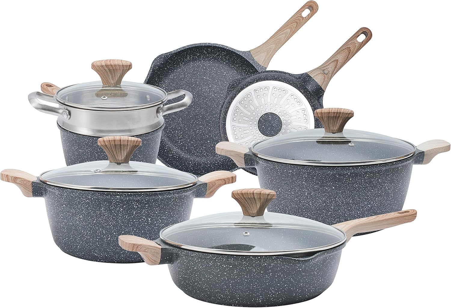 Country Kitchen Non-Stick Cast Aluminum Cookware Set for Easy Cooking