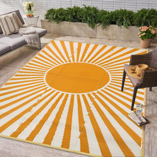 Wonnitar 5x8 Waterproof Outdoor Rug - Versatile Reversible Mat