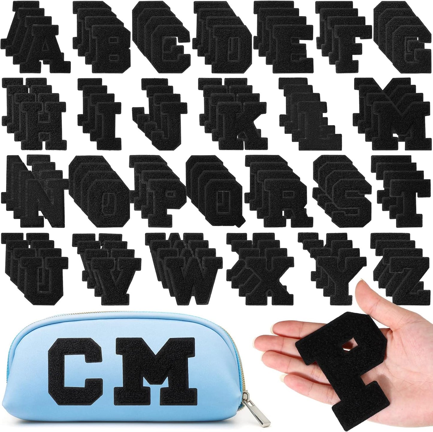 104 Pcs Chenille Letters Patches for Clothing Repair and DIY
