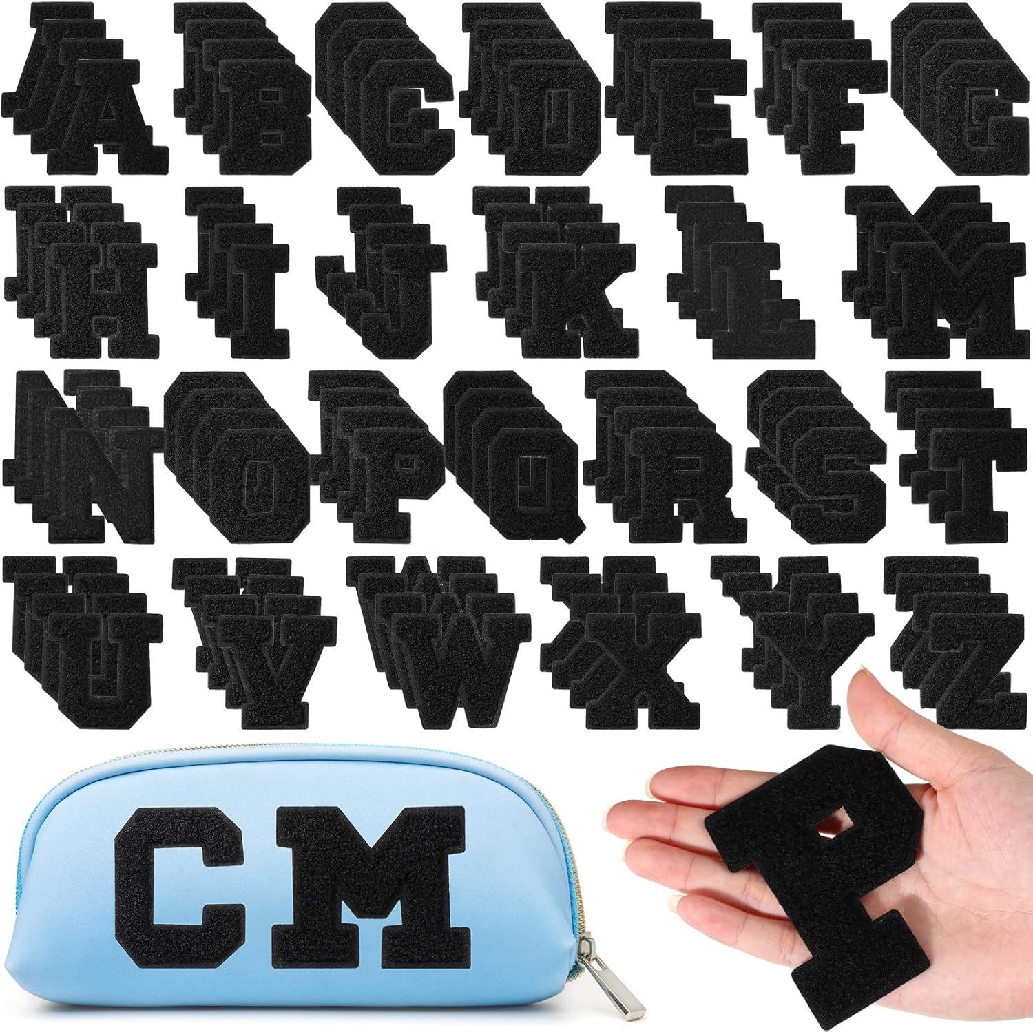 104 Pcs Chenille Letters Patches for Clothing Repair and DIY