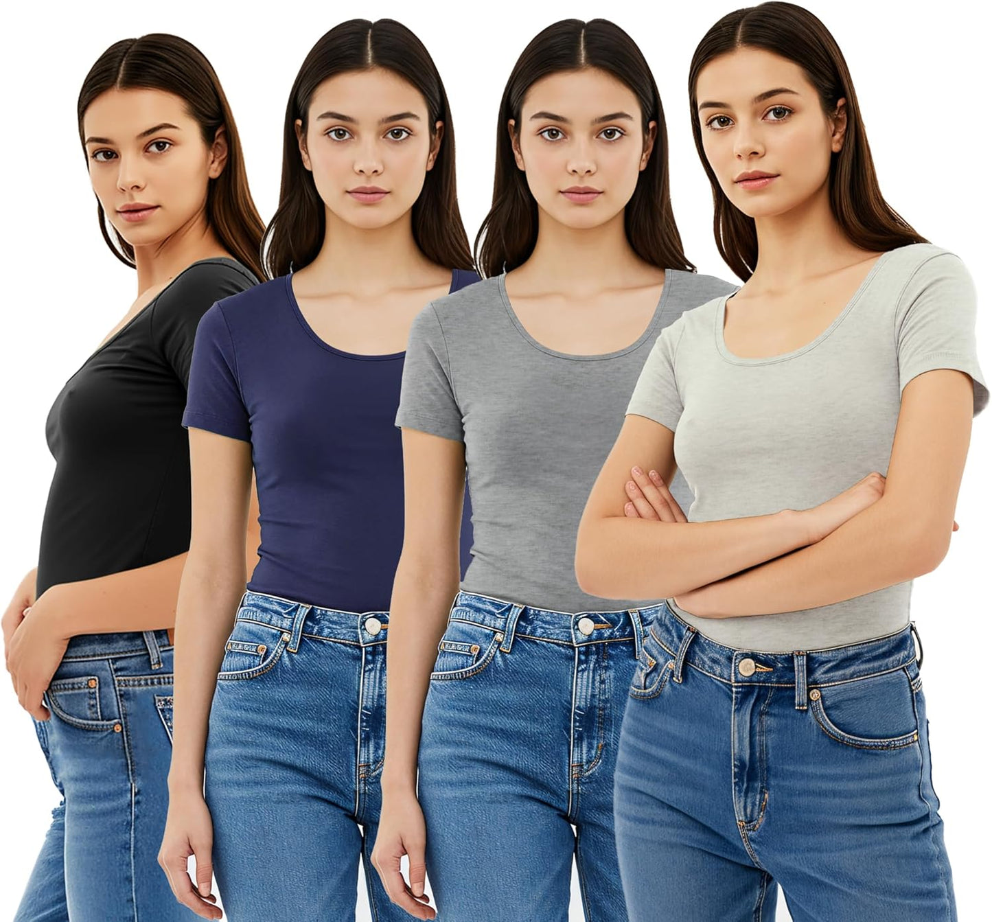 Emmalise Women's Short Sleeve Scoop Neck Tee Value Pack Review