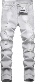 Men's Slim Fit Stretch Ripped Skinny Jeans - Comfortable (Style VFB2)