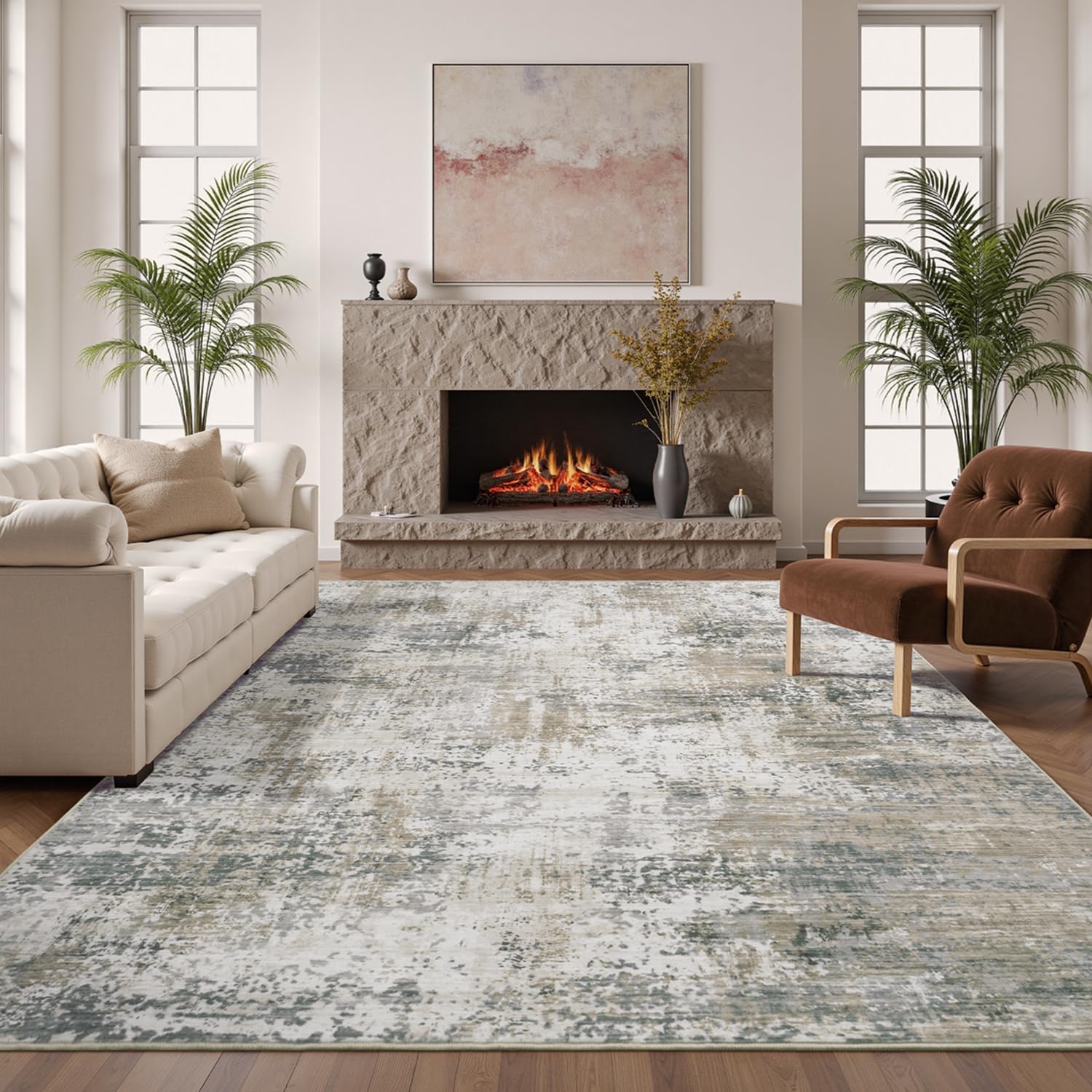 8x10 Area Rugs for Living Room, Modern Soft Non-Slip Carpet