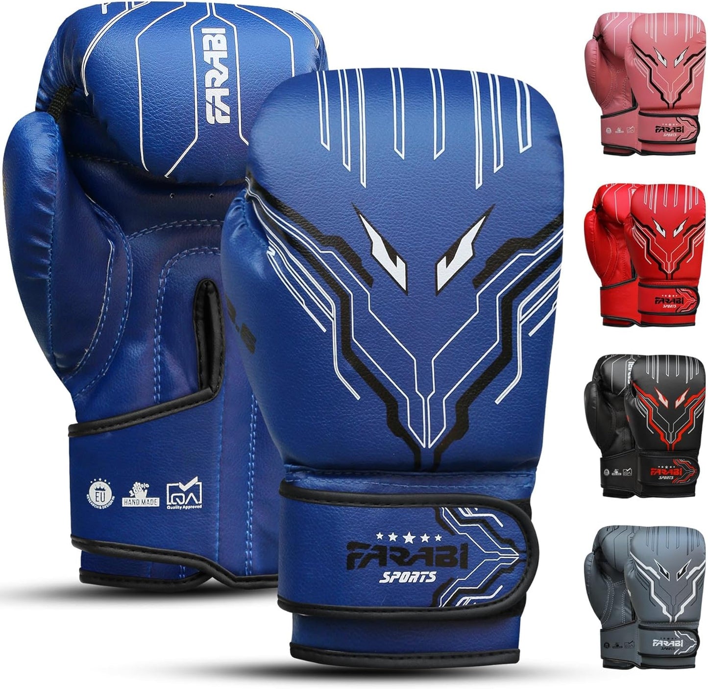 Farabi Youth Boxing Gloves for Age 5-10, Ideal for MMA & Muay Thai