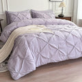 Maple&Stone Lavender Comforter Set Queen - Elegant Pinch Pleat Design