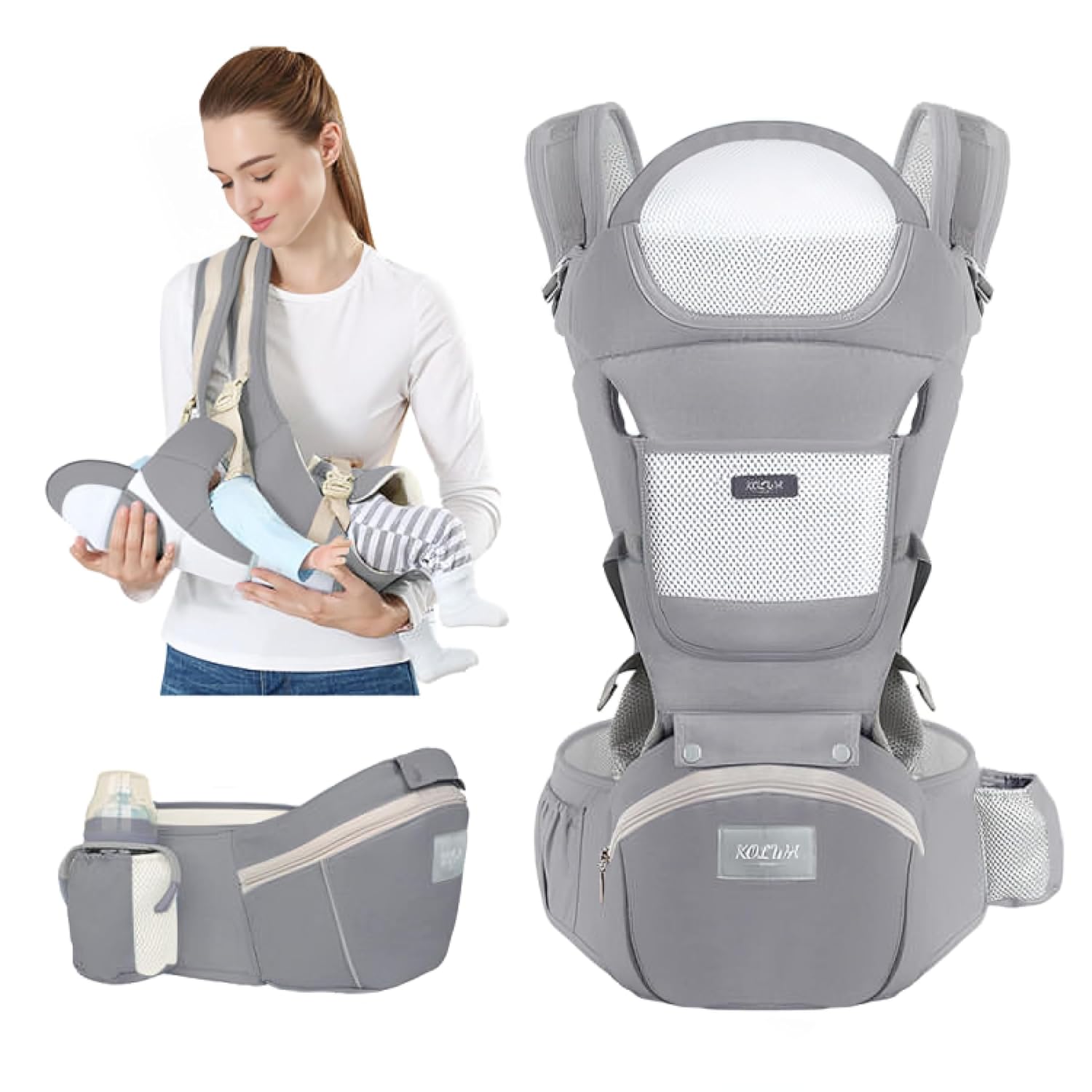 KOLWA 6-in-1 Ergonomic Baby Carrier: Comfort For Newborns to Toddlers