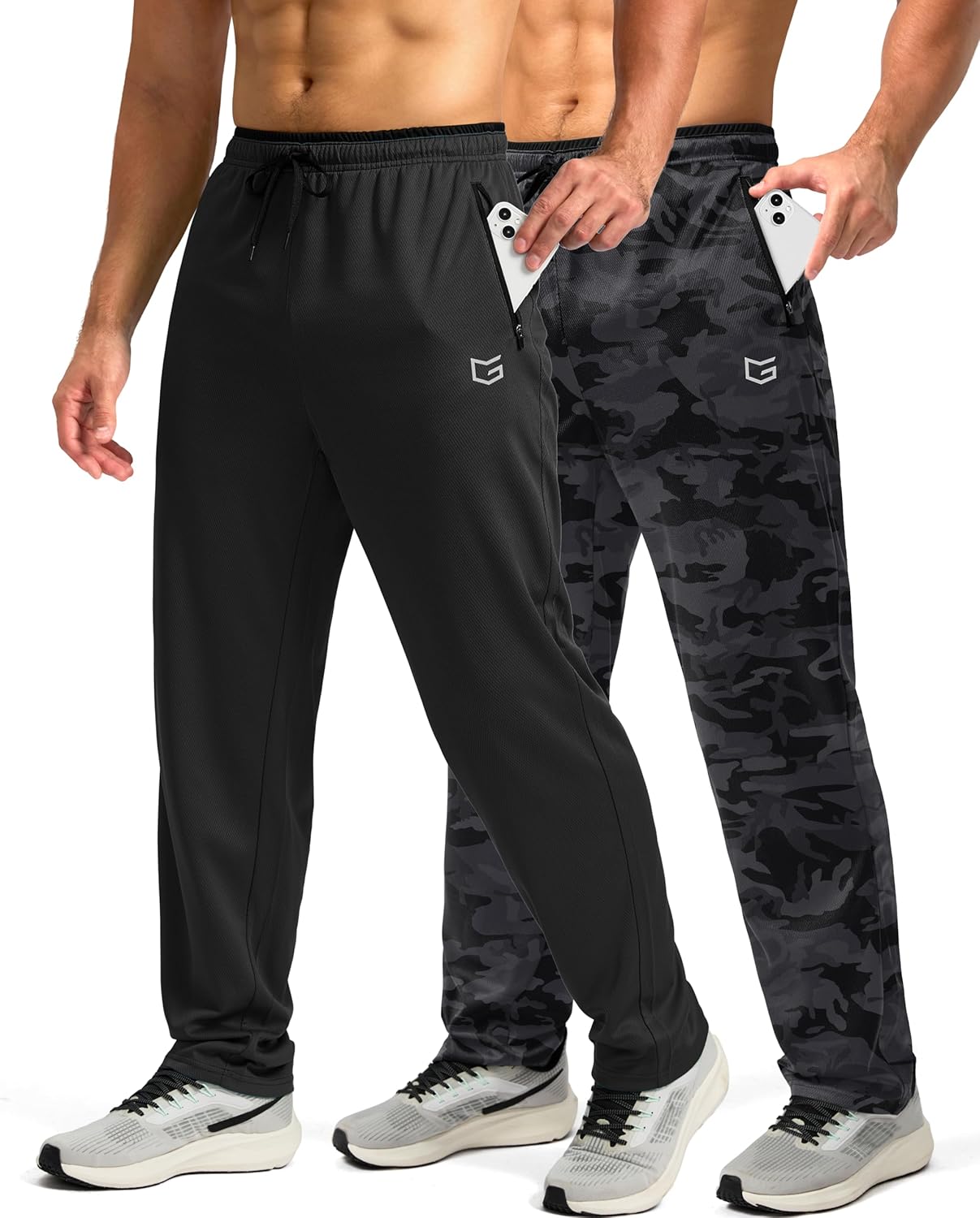 G Gradual Men's Lightweight Sweatpants with Zip Pockets for Comfort