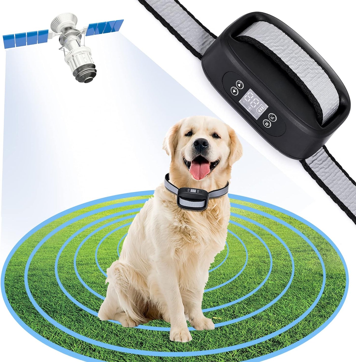 WIEZ GPS Wireless Dog Fence - 3300 ft Range, Adjustable Strength