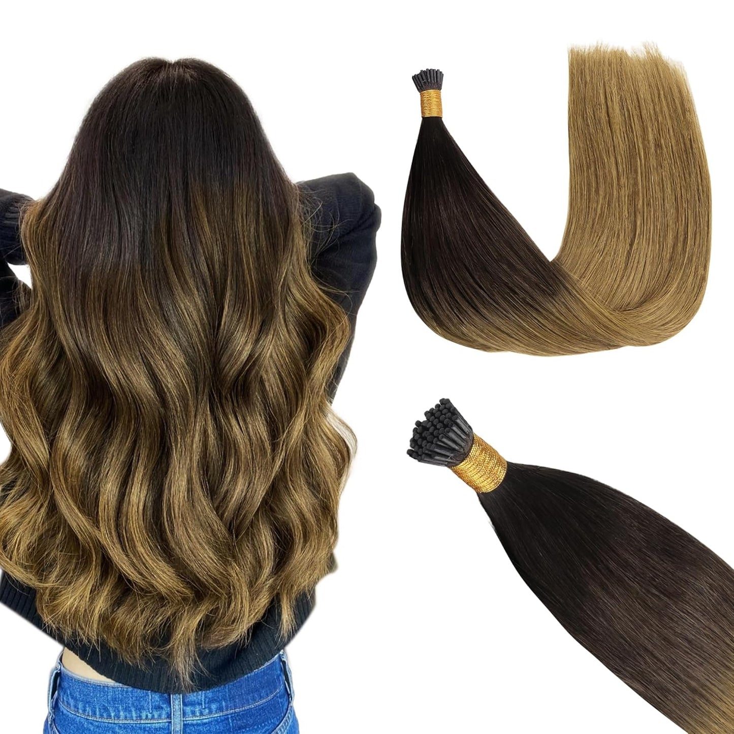 GOO GOO I Tip Hair Extensions - Real Human Hair, 18in 50g