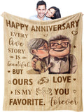 Wedding Anniversary Blanket Gifts for Him Her - Soft 80in x 60in Throw