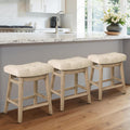 Counter Height Bar Stools Set of 3 - Comfortable Upholstered 24 in