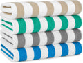 California Cabana Stripe Beach Towel Pack of 4 - Oversized Soft Quick