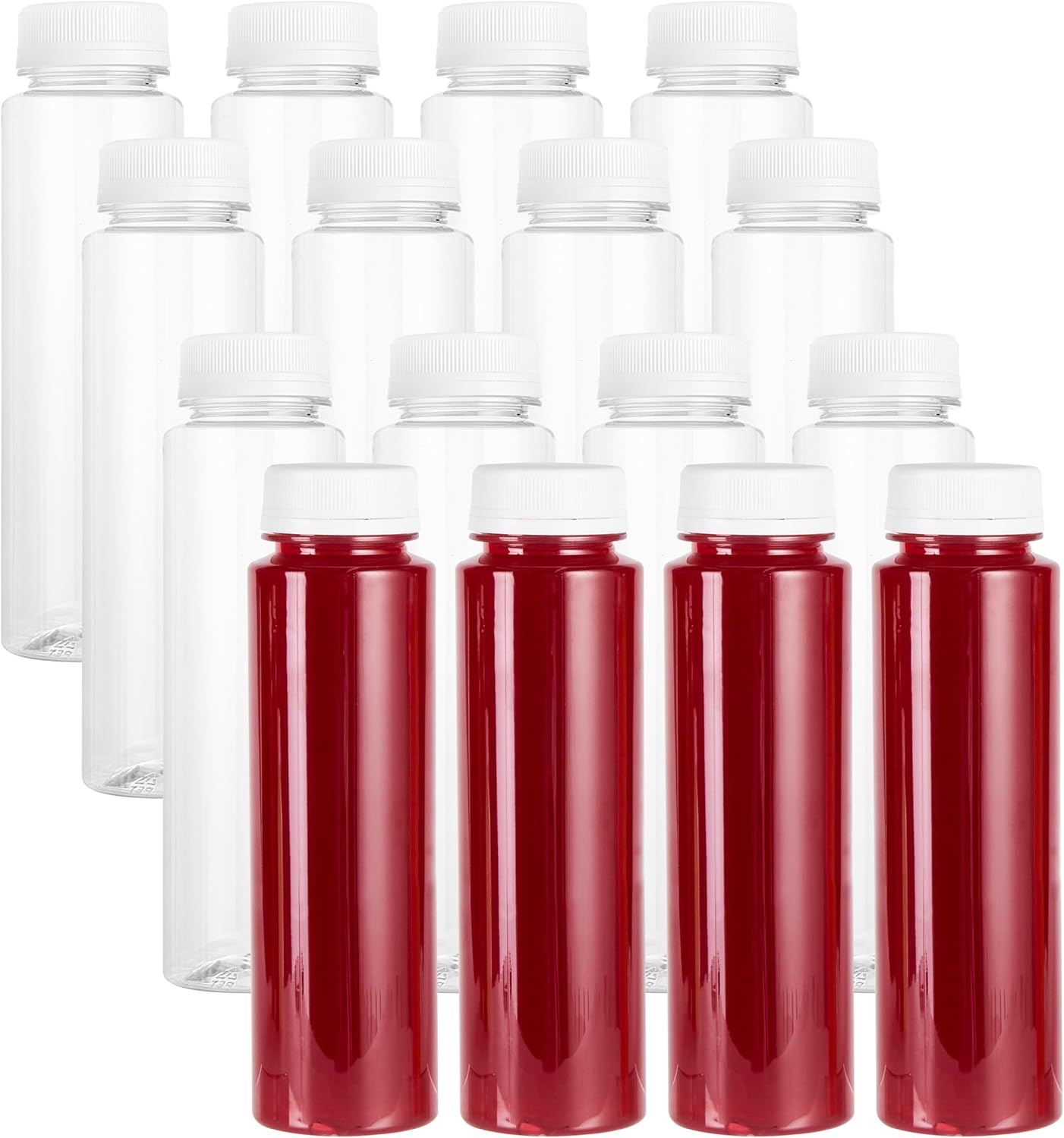 8 oz Round Clear Plastic Juice Bottles for Fresh Beverages