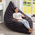 Ripple Dark Grey 3-in-1 Giant Memory Foam Bean Bag Chair - Convertible