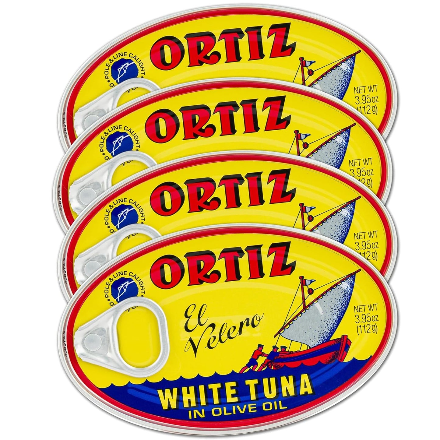 Ortiz White Tuna in Olive Oil - Fresh Tender Slices, 4 Pack