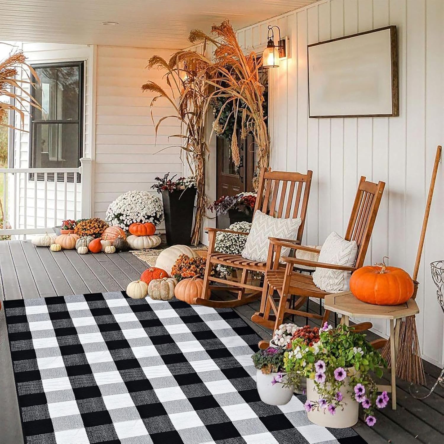 Buffalo Plaid Rug 47.2x70.8 Inches for Indoor Outdoor Use