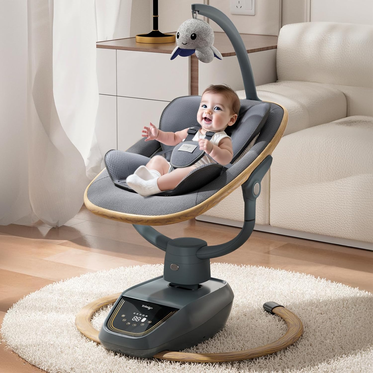 Trimigo Baby Swing for Infant to Toddler with Remote Control