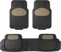 Heavy-Duty Car Mats Universal Fit Beige - Trimmable Rubber Protection