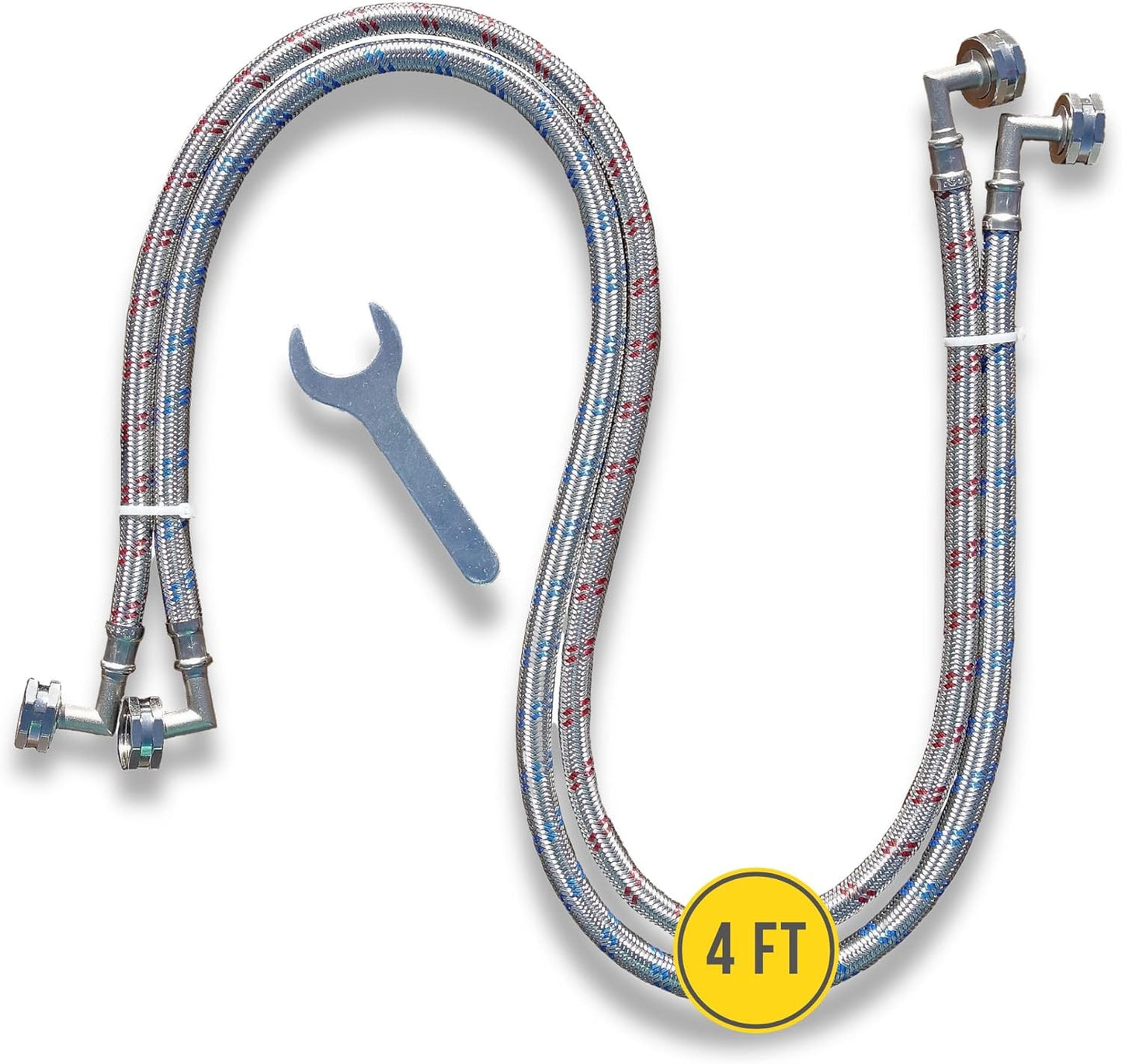 Hippohose - Flexible 4FT Washing Machine Hoses (2 Pack)