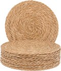 GENMOUS Woven Placemats Set of 12 13ft Round Natural Rattan - Rustic