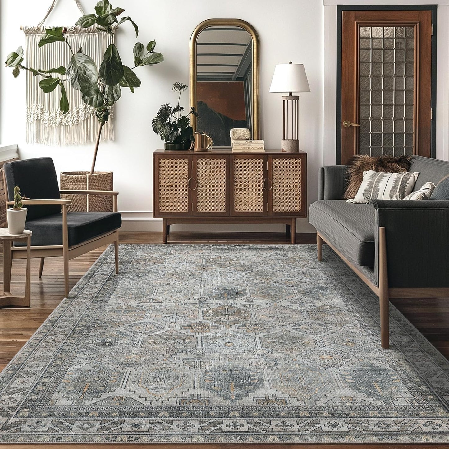 Bavni Washable Rug 8x10 Area Rug for Living Room and Bedroom