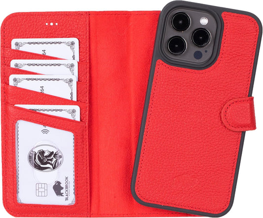 Premium Leather Wallet Case for iPhone 15 Pro Max with RFID
