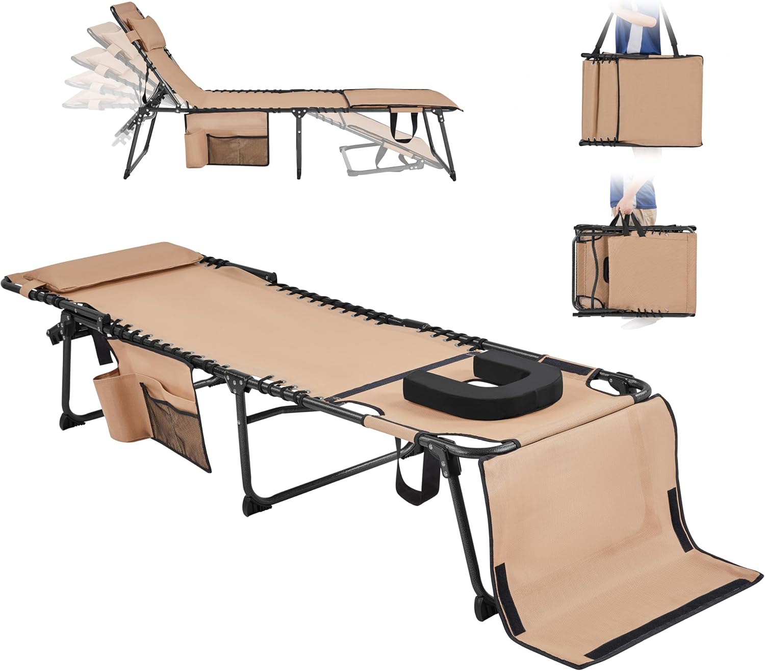 Yaheetech Adjustable Tanning Chair for Ultimate Comfort