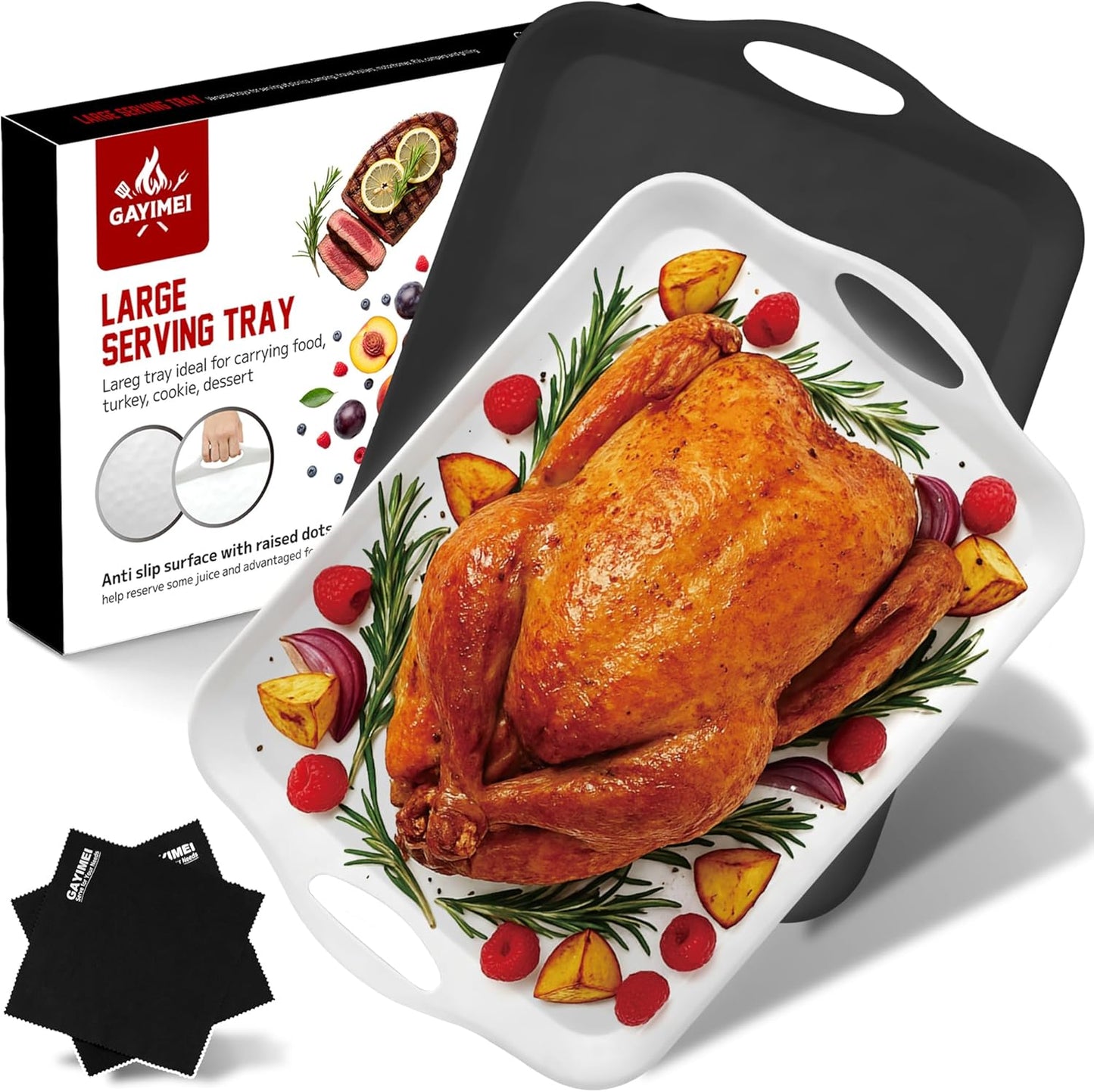 20-Inch Large Serving Platters for Turkey & Desserts