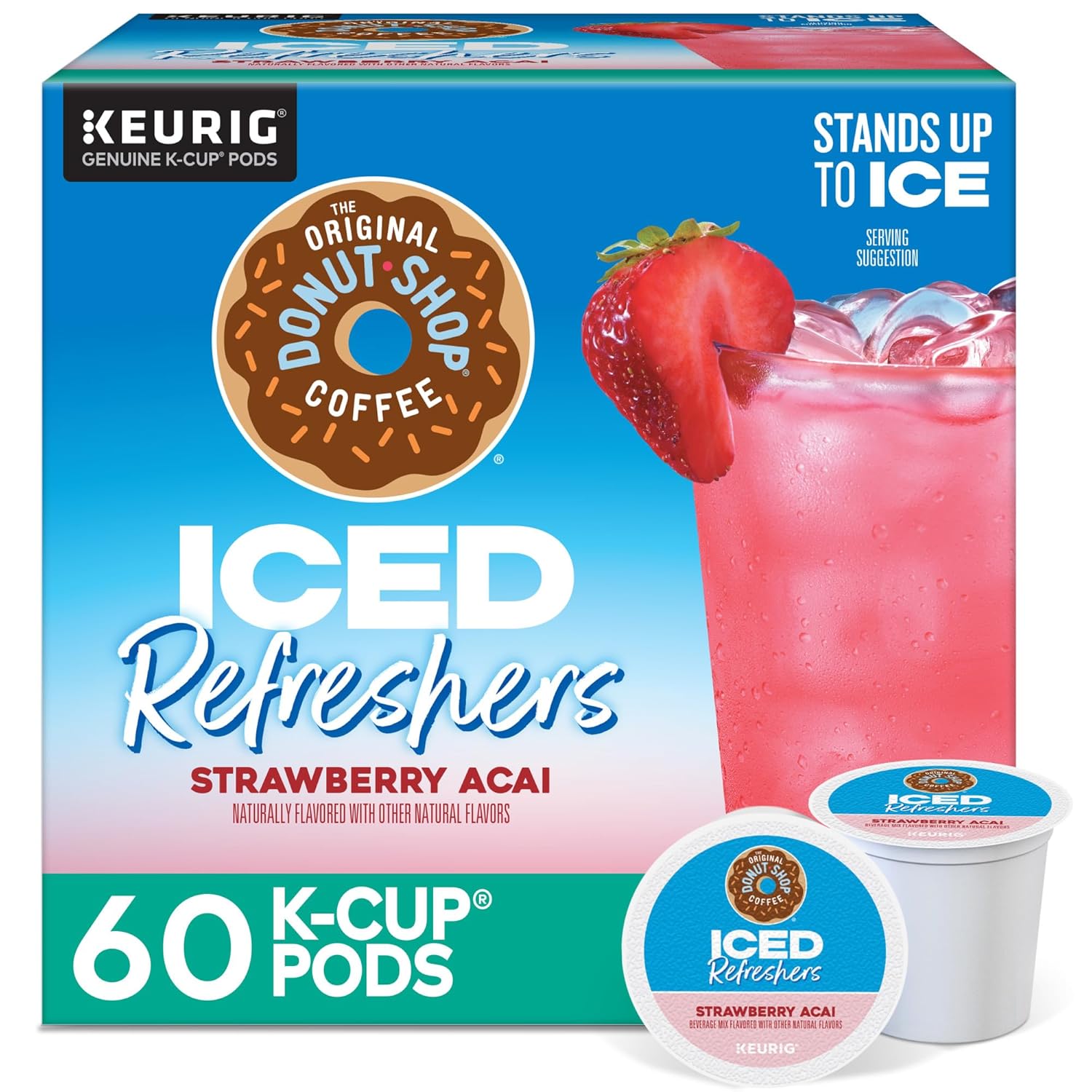 The Original Donut Shop Iced Refreshers, Strawberry Acai Flavor