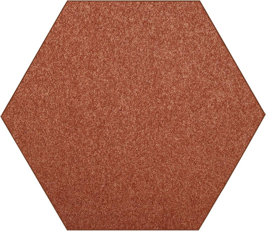 Pet Friendly Solid Color Area Rugs Rust - 7ft Hexagon Design