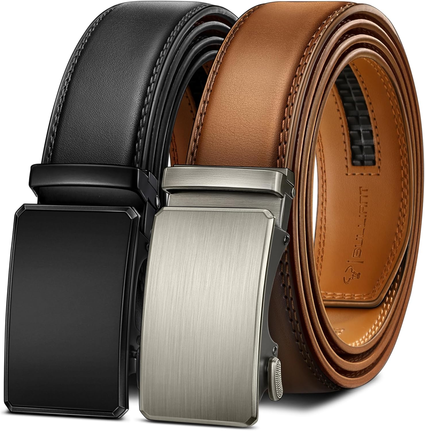 BULLIANT Men Belt 2Pack Adjustable Ratchet Belt for Casual Wear