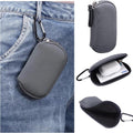 Earbud Case Waterproof Elastic Zipper Carrying Case with Carabiner