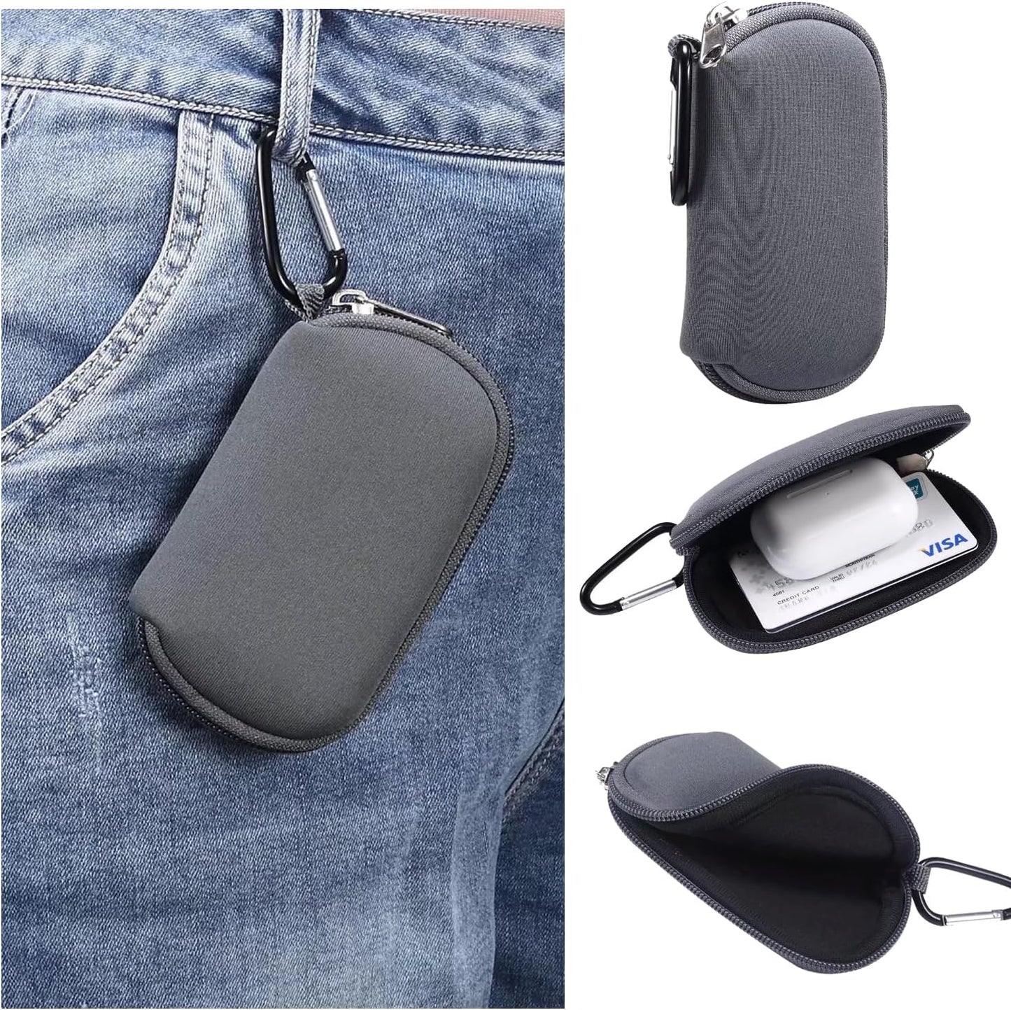 Waterproof Earbud Case for TOZO A1 NC9 - Gray