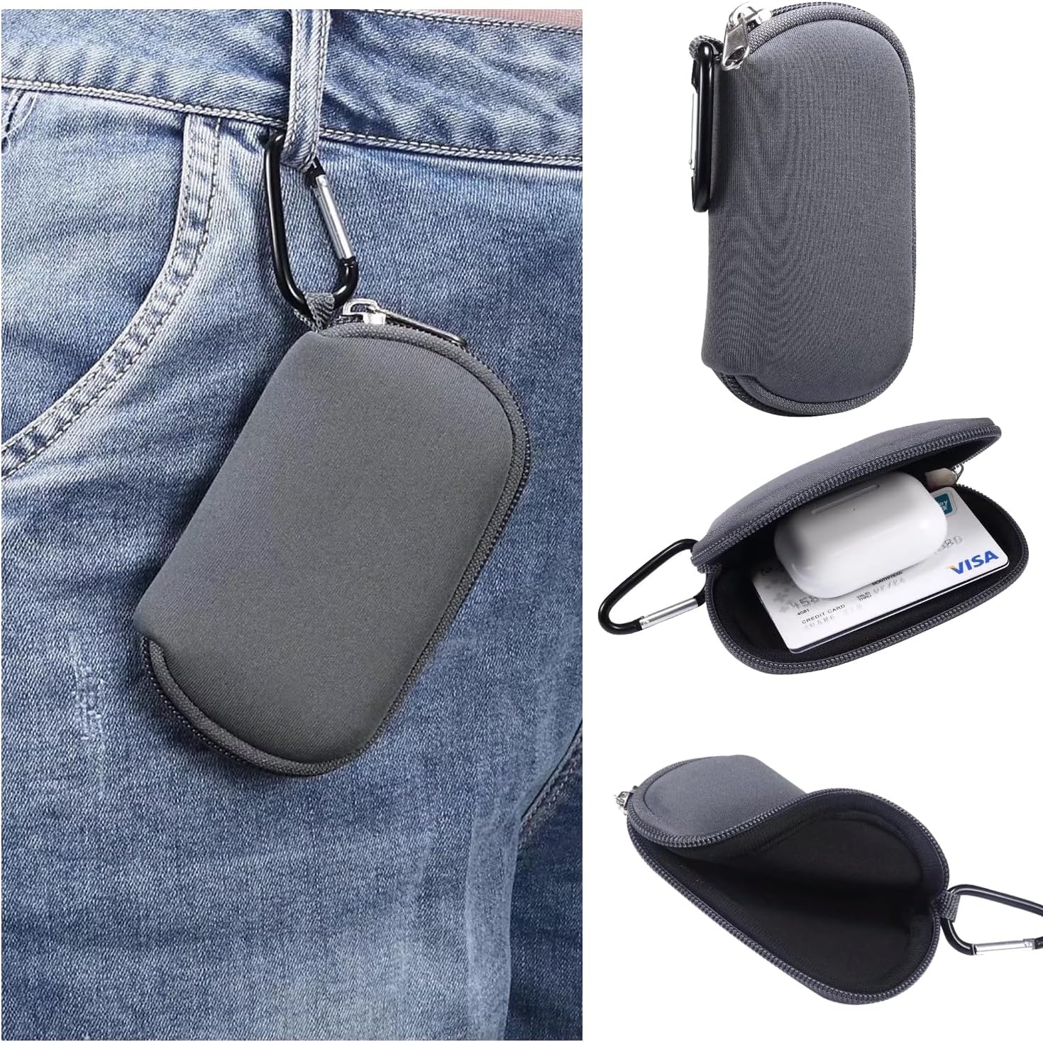 Waterproof Earbud Case for TOZO A1 NC9 - Gray