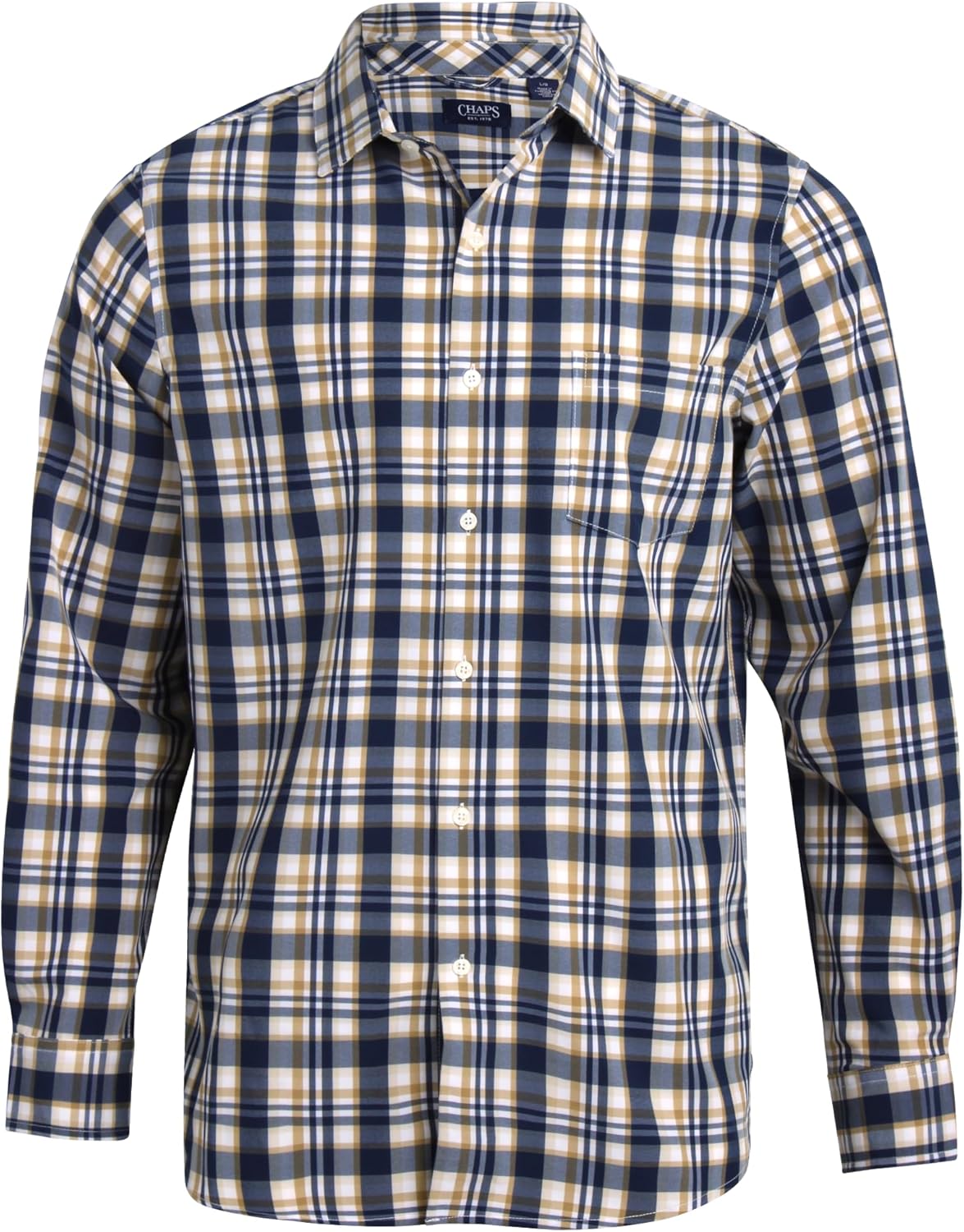 Chaps Men's Dress Shirt - Wrinkle-Resistant Long Sleeve Casual