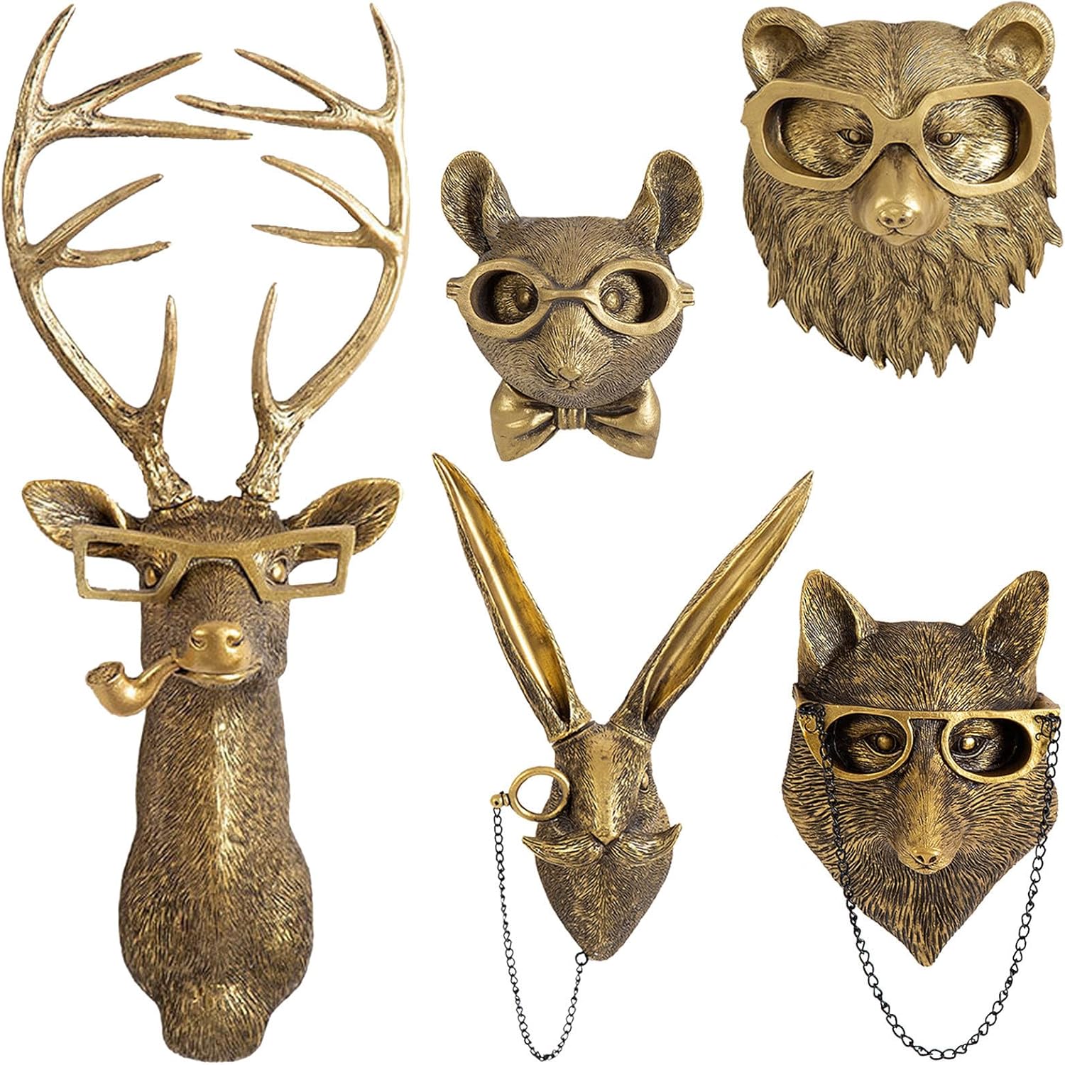 GUASDIE Animal Heads Wall Decor for Unique Home Aesthetic