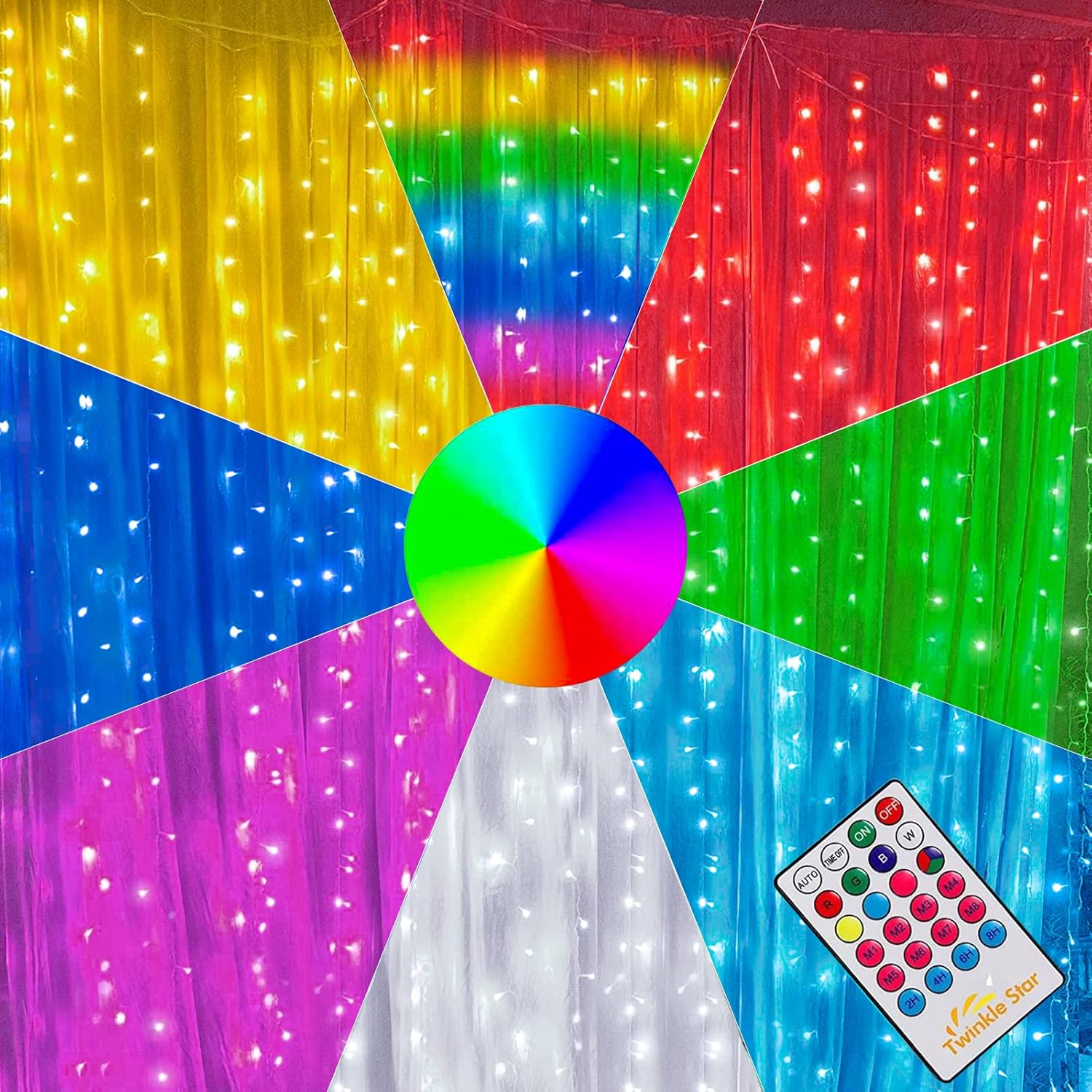 Rainbow LED Curtain Lights - Colorful Backdrop Magic!
