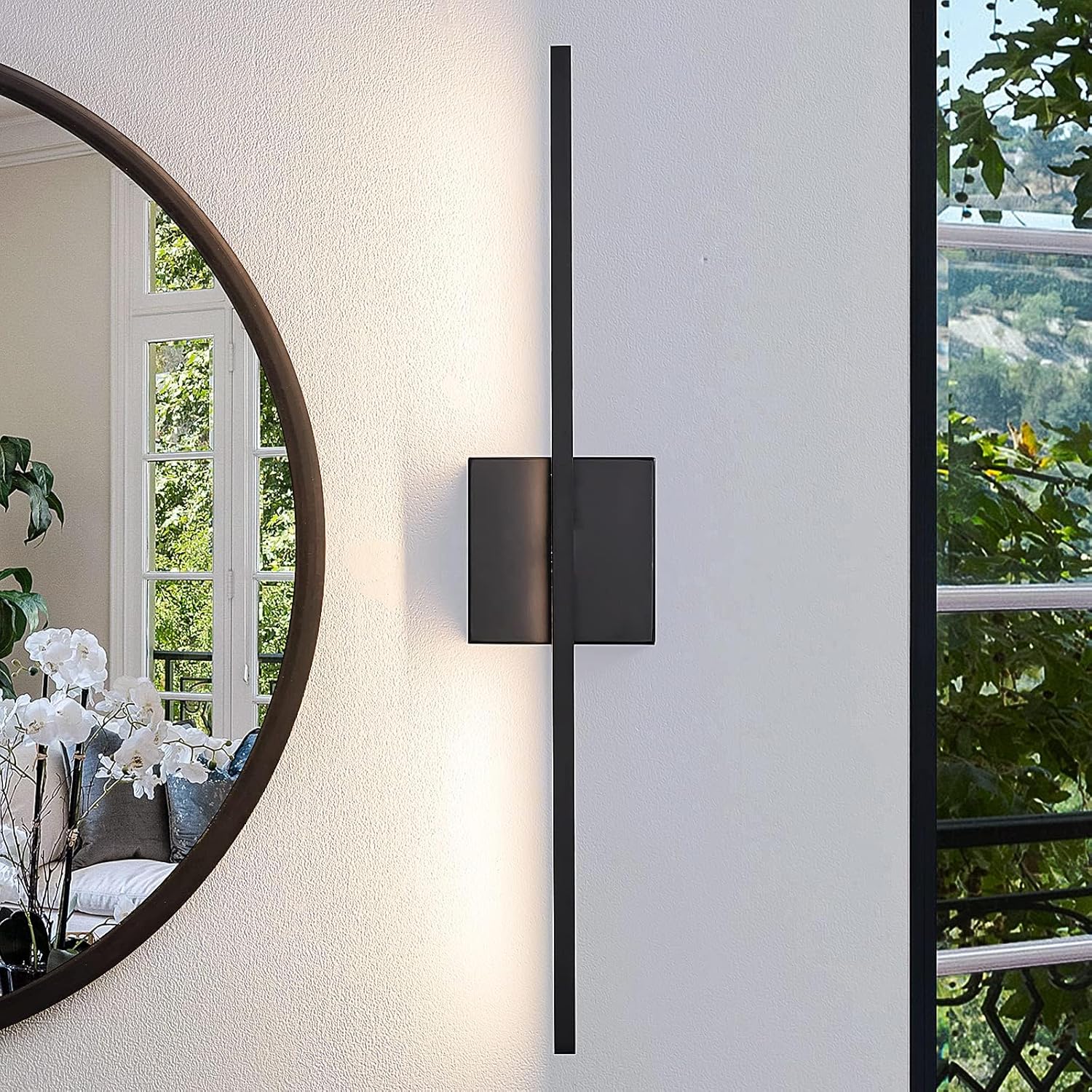 Black Bathroom Light Fixtures - 24 Inch Dimmable Vanity Lights