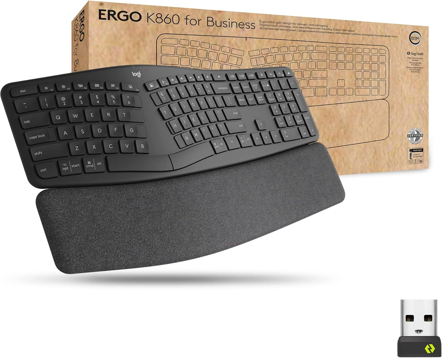 Logitech Ergo K860 - Ergonomic Design, Logi Bolt, Bluetooth