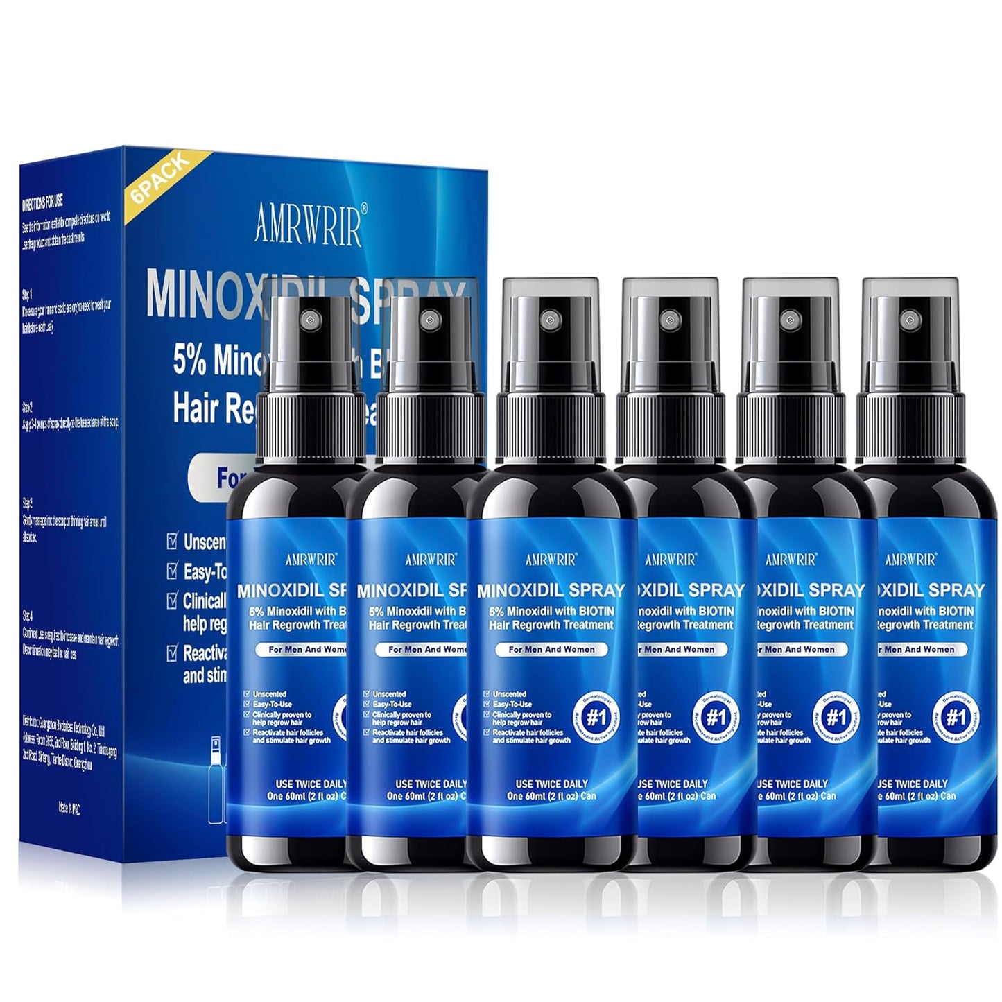 5% Minoxidil Spray for Hair Growth Treatment & Beard Care