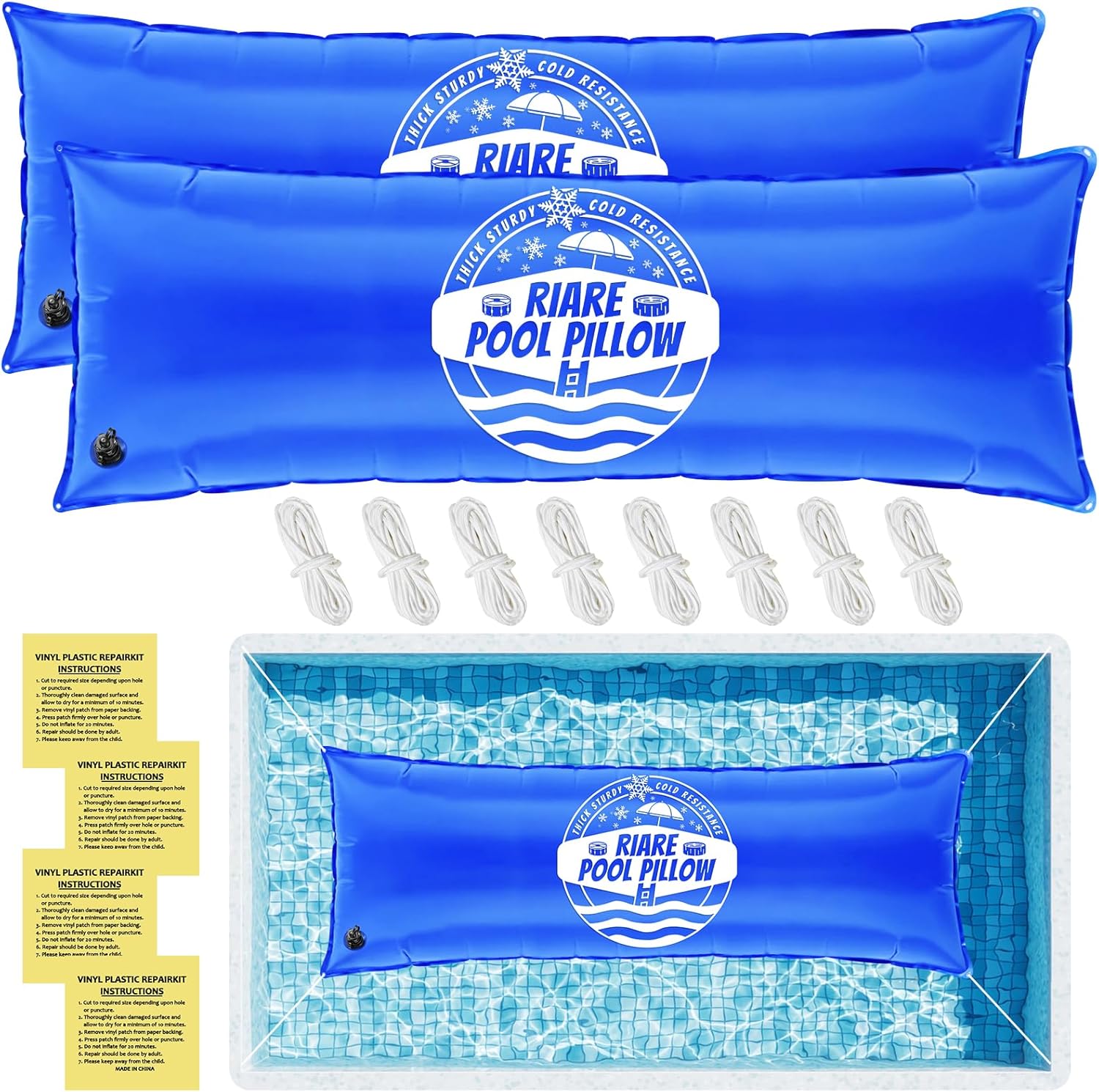 Riare 2 Pack 4x15ft Large Pool Pillow for Winter Protection