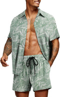 Men's Hawaiian Matching Set Short Sleeve Shirt and Shorts - Beach