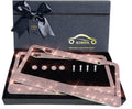 Bling License Plate Frames 2 Pack Pink Rhinestones - Gift Box Special