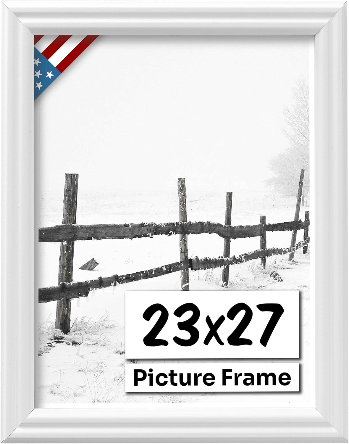 White 23x27 Picture Frame with UV-Blocking Plexiglass for Art