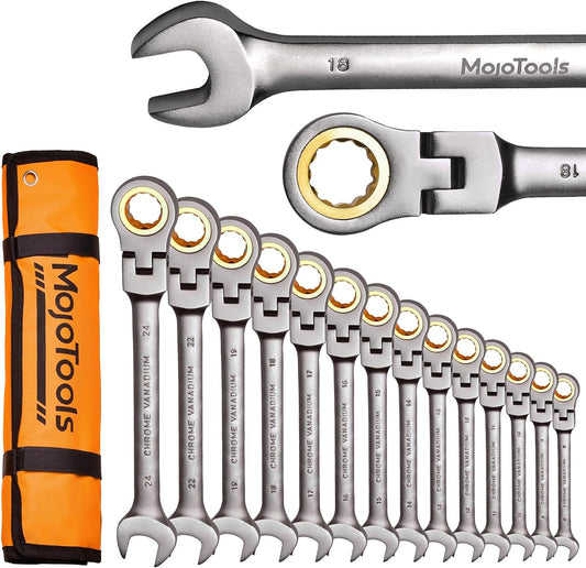 23-Piece Flex-Head Ratcheting Wrench Set for Precision Tasks